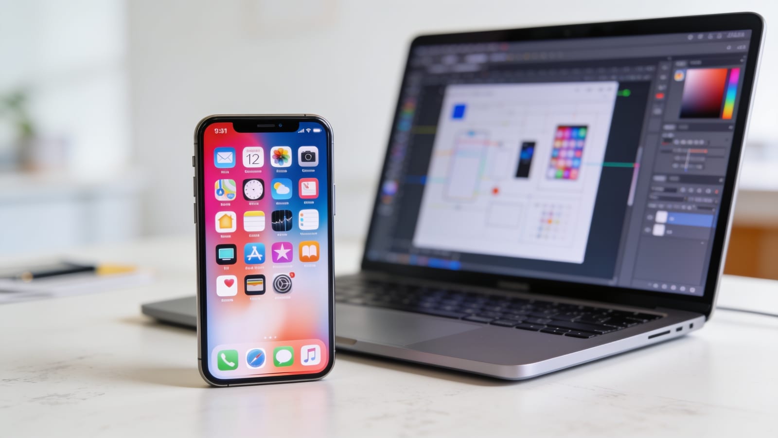 Gros plan d'une main tenant un smartphone dont l'écran verrouillé affiche une bannière de notification, lumière intérieure douce